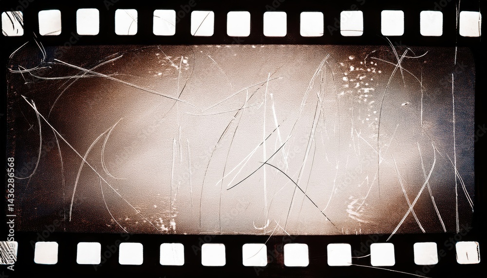 Aufkleber vintage distressed film strip texture with scratches and grain for retro web design print media back