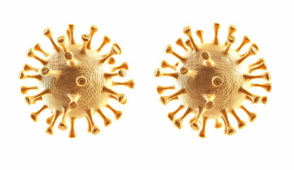 Fototapeta premium Depicting Microscopic Virus Cell Render on White Background