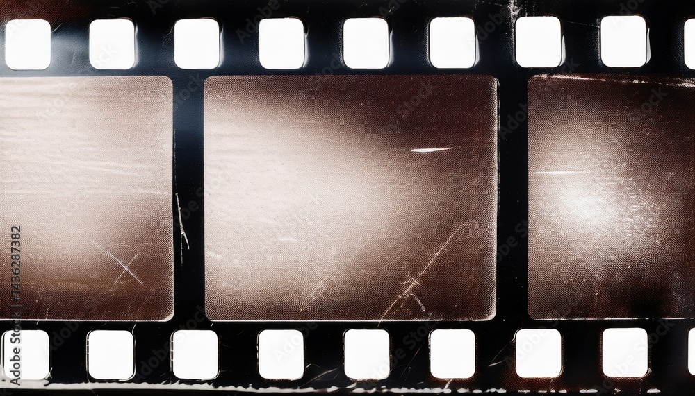 Aufkleber vintage distressed film strip texture with scratches and grain for retro web design print media back