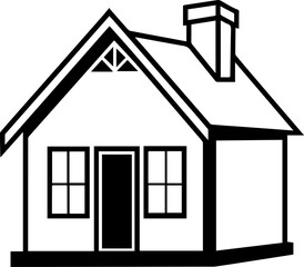 house icon silhouette vector illustration line art
