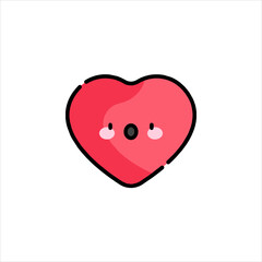 red heart on white background