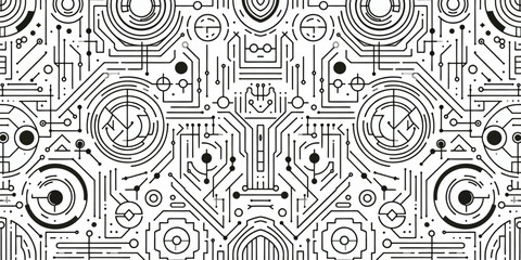 Seamless Geomatric Vector Pattern of interlocking , sharp edges, consistent lighting, 3D block illusion, repetitive and tileable, clean and modern