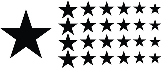   Set Star icons black vector of star symbols isolated sparkle vector icons set shine star sign collection illustration 