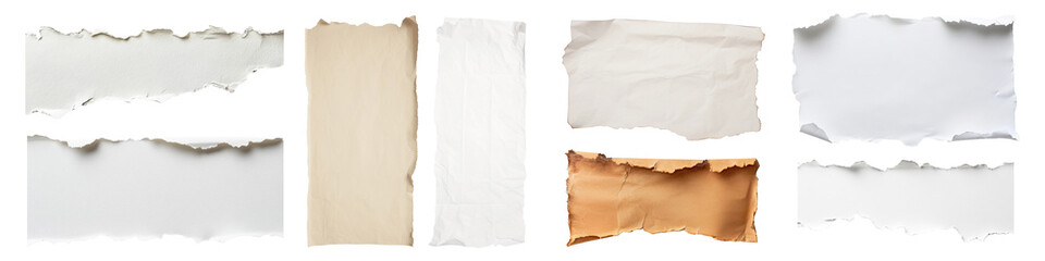 PNG Torn paper texture collection, element set on transparent background