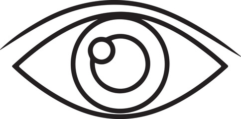 Stylized Eye Illustration With Black Outline On White Background Creative Design