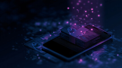 Digital finance icon featuring a smartphone and currency - cashless economy concept