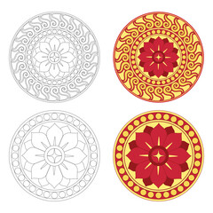 Sri Lankan Traditional Vector Patterns, illustration Art