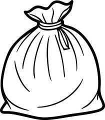 trash bag outline coloring book page vector illustration line art digital drawing