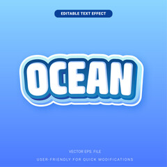 Editable Dynamic Blue Ocean Pastel Typography Effect Vector Design