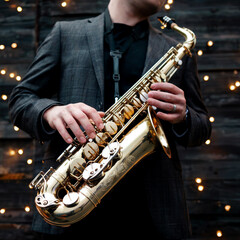 man playing saxophone