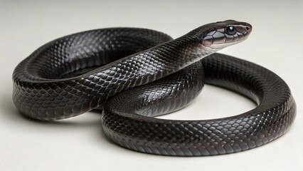 Black Rat Snake on studio background
