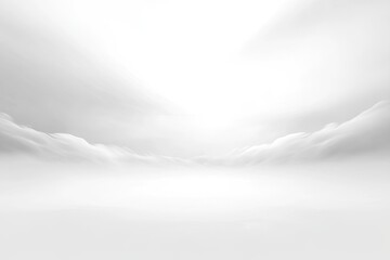 Misty, ethereal, monochrome landscape
