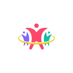 People together human unity logo icon design vector