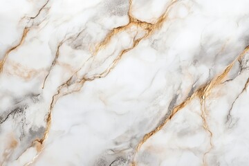 A detailed closeup view of a stunning white and gold marble texture