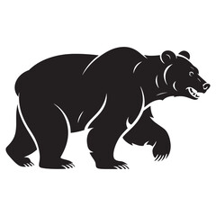 This project features a minimalist yet powerful illustration of a bear. The design uses solid black fills combined with fine blue outlines and selective internal line work to create a sense of depth a