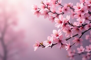 Obraz premium Intricate sakura branches, interwoven, light pink hues , light pink, aesthetic