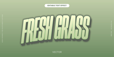 Editable Green Fresh Grass Text Effect Vector for Youthful Designs