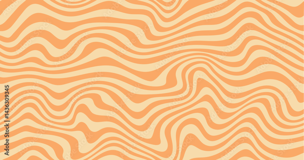 Poster 1Yellow seamless wavy lines abstract background. Trendy psychedelic retro style backdrop. Waves, swirl and twirl pattern. Twisted distorted vector texture. Y2k aesthetic design