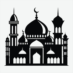 Mosques silhouette art illustration.