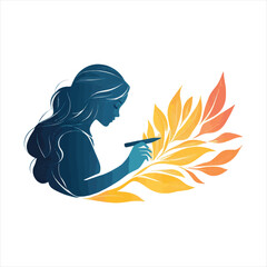 girl with long hair vector