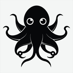 Octopus silhouette art illustration.