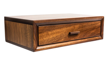 Floating Walnut Nightstand With Push To  isolated on a transparent background