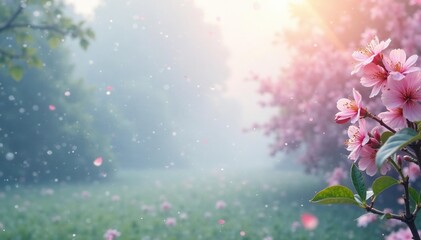 Gentle rain, fine mist against white backdrop , photography, soft