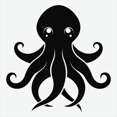 Octopus silhouette art illustration.