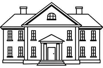 Minimalist House Line Art Vector | House Logo Icon Clipart Illustration on White Background