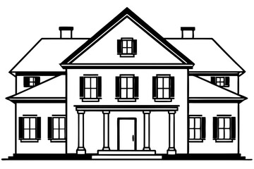 Minimalist House Line Art Vector | House Logo Icon Clipart Illustration on White Background