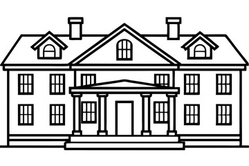 Minimalist House Line Art Vector | House Logo Icon Clipart Illustration on White Background