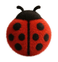 Obraz premium PNG Fuzzy ladybug with vibrant colors.