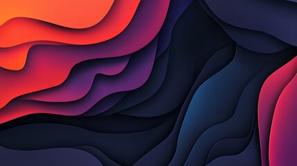 Abstract Wavy Layers Of Gradient Colors