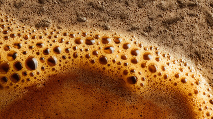 cappuccino coffee foam texture from above