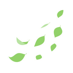 シンプルな葉っぱが落ちる背景イラスト_16:9