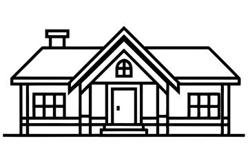 Minimalist House Line Art Vector | House Logo Icon Clipart Illustration on White Background