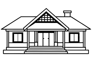 Minimalist House Line Art Vector | House Logo Icon Clipart Illustration on White Background