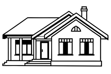Minimalist House Line Art Vector | House Logo Icon Clipart Illustration on White Background