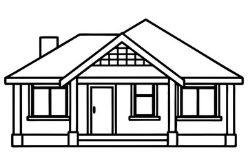 Minimalist House Line Art Vector | House Logo Icon Clipart Illustration on White Background