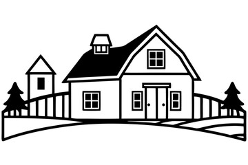 Minimalist House Line Art Vector | House Logo Icon Clipart Illustration on White Background