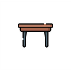 wooden table isolated on white