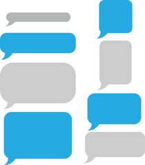 Blue and Grey Message Bubbles Set &ndash; Modern Chat and Communication Icons