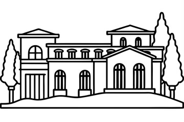 Minimalist House Line Art Vector | House Logo Icon Clipart Illustration on White Background