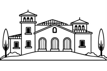 Minimalist House Line Art Vector | House Logo Icon Clipart Illustration on White Background