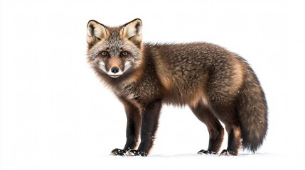 Fototapeta premium Arctic Fox Vulpes lagopus Isolated on White Background for Wildlife Designs