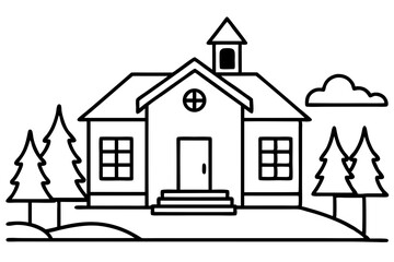 Minimalist House Line Art Vector | House Logo Icon Clipart Illustration on White Background