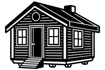 Minimalist House Line Art Vector | House Logo Icon Clipart Illustration on White Background