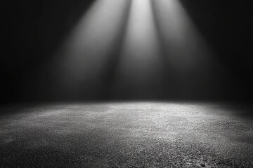 Empty stage lit by spotlight