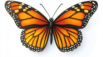 Fototapeta premium Beautiful Monarch Butterfly Illustration Isolated on White Background