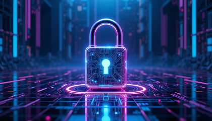 Futuristic digital network concept with light trails on fiber optics for high-speed data transfer